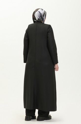 Große Größe Covercoat mit Brosche 0472-01 Schwarz 0472-01