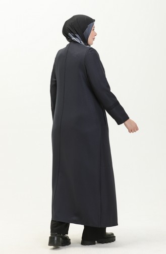 Große Größe Covercoat mit Brosche 0472-03 Dunkelblau 0472-03