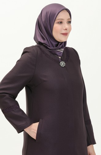 Manteau avec Broche Grande Taille 0472-04 Plum 0472-04