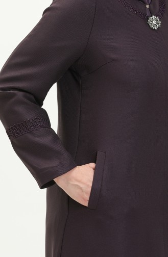 Große Größe Covercoat mit Brosche 0472-04 Rotviolett 0472-04