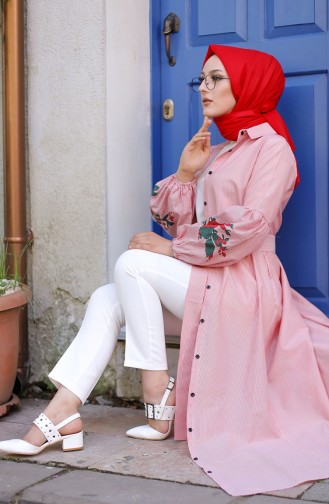 Rosa Hijab Kleider 3017-05