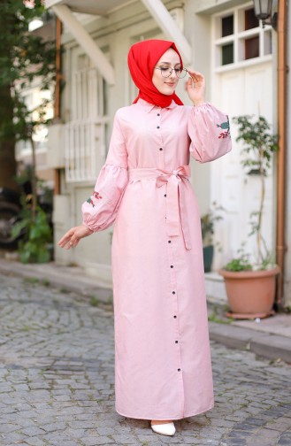 Rosa Hijab Kleider 3017-05