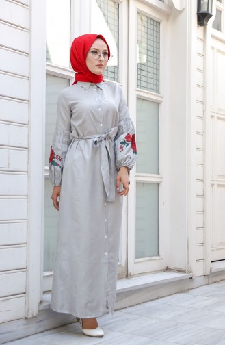Tofisa Boydan Düğmeli Elbise 3017-06 Siyah