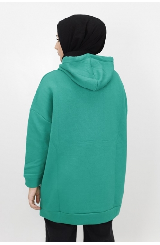 Iowa State Baskili Kapişonlu Sweatshirt 23140-04 Yeşil