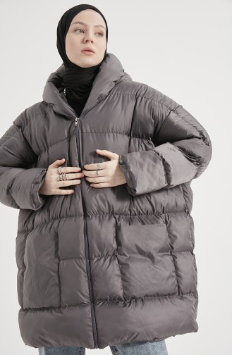 Puffercoat mit Kapuze und Reglan-Ärmeln 8001-03 Anthrazit 8001-03