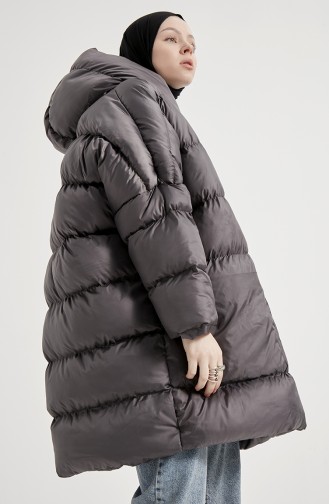 Puffercoat mit Kapuze und Reglan-Ärmeln 8001-03 Anthrazit 8001-03