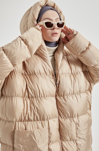 Hooded Puffer Coat 8003-04 Beige 8003-04