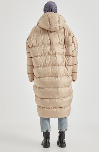 Hooded Puffer Coat 8003-04 Beige 8003-04