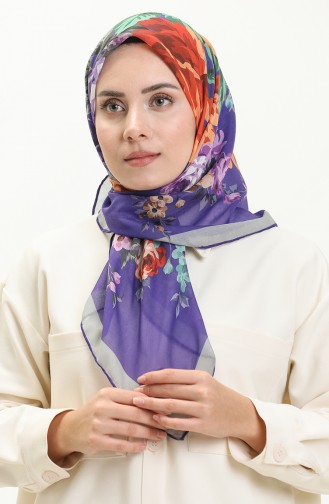 Flore Eşarp 2024-16 Eflatun Turuncu