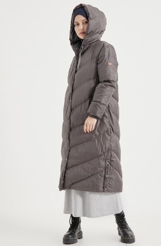 Long Puffer Jacket 8002-02 Smoke-Colored 8002-02