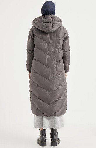 Long Puffer Jacket 8002-02 Smoke-Colored 8002-02