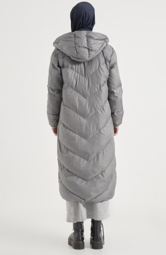 Kreuzgenähte lange Puffercoat 8002-01 Grau 8002-01