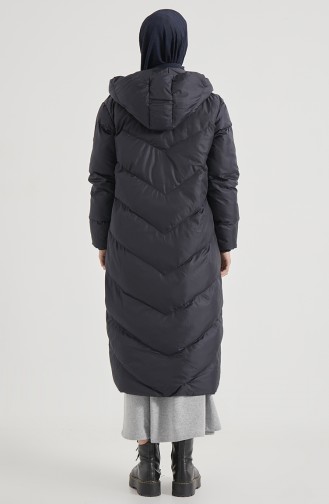 Long Puffer Coat 8002-04 Navy Blue 8002-04