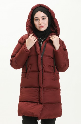 Puffercoat mit Kapuze 8007-09 Weinrot 8007-09