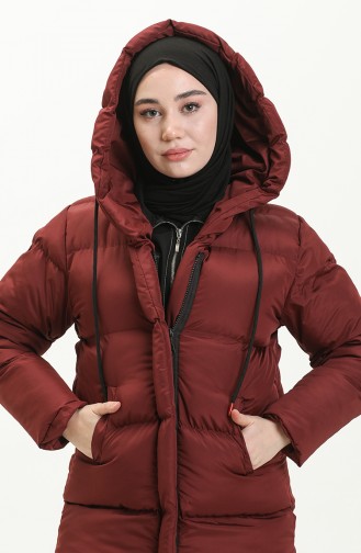 Puffercoat mit Kapuze 8007-09 Weinrot 8007-09