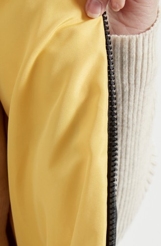 Hooded Puffer Coat 8005-03 Black Yellow 8005-03