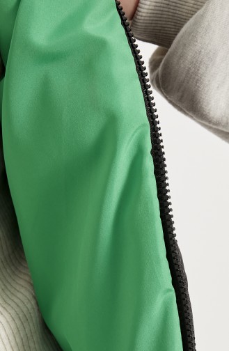 Long Puffer Vest 8005-08 Black Green 8005-08
