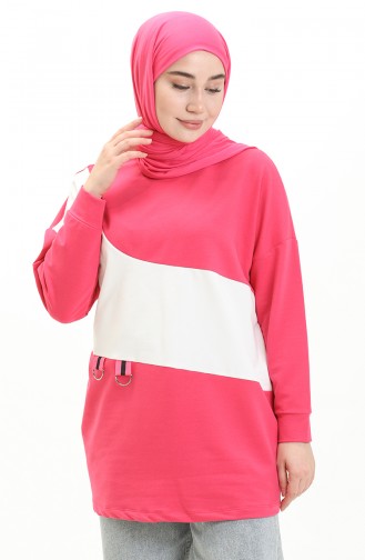 Sweatshirt mit zwei Fäden 55717-02 Fuchsia 55717-02