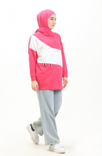 Sweatshirt mit zwei Fäden 55717-02 Fuchsia 55717-02