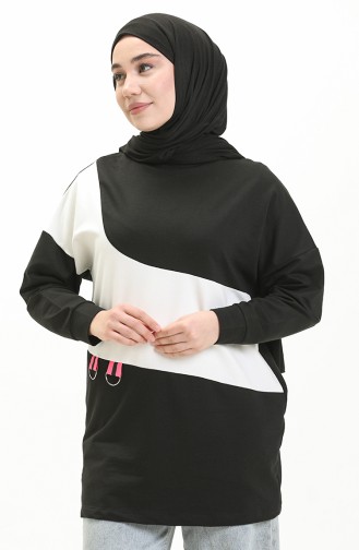 İki İplik Sweatshirt 55717-03 Siyah