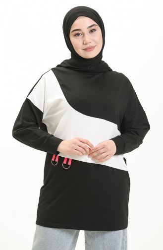 İki İplik Sweatshirt 55717-03 Siyah