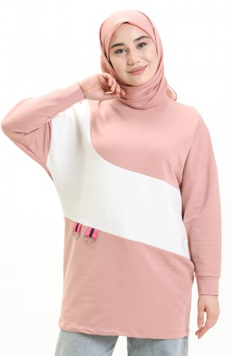 İki İplik Sweatshirt 55717-04 Pudra