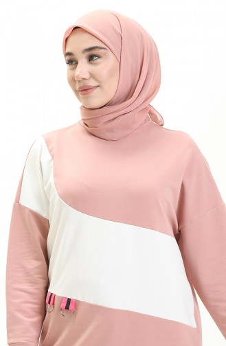 İki İplik Sweatshirt 55717-04 Pudra