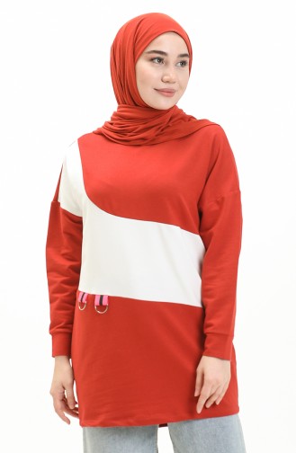 İki İplik Sweatshirt 55717-05 Kiremit