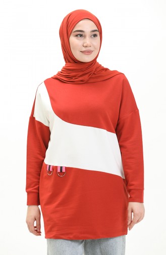 İki İplik Sweatshirt 55717-05 Kiremit