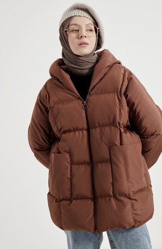 Oversize Puffer Coat 6054-03 Tan 6054-03