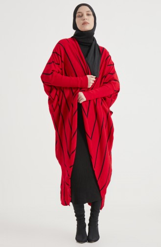 طقم ثنائي كارديجان فستان تريكو 0001-03  أسود أحمر 0001-03