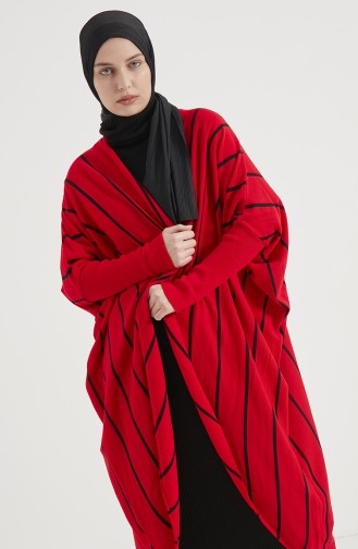 طقم ثنائي كارديجان فستان تريكو 0001-03  أسود أحمر 0001-03