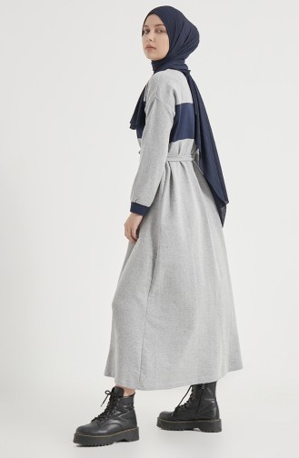 Garnish Dress 1832-02 Gray Navy Blue 1832-02