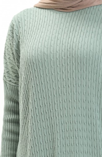 Patterned Knit Dress 3312-14 Almond Green 3312-14