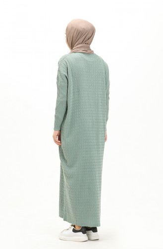 Patterned Knit Dress 3312-14 Almond Green 3312-14