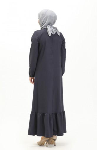 Fırfırlı Elbise 1544-02 Lacivert