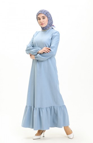 Ruffled Dress 1544-04 Dark Baby Blue 1544-04