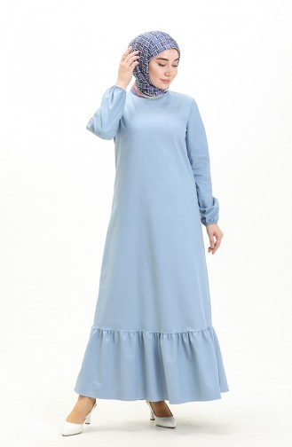 فستان مريلة  1544-04  أزرق فاتح 1544-04