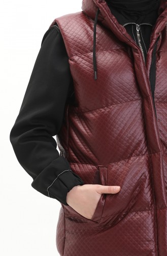 Hooded Puffer Vest 8009-05 Dark Claret Red 8009-05
