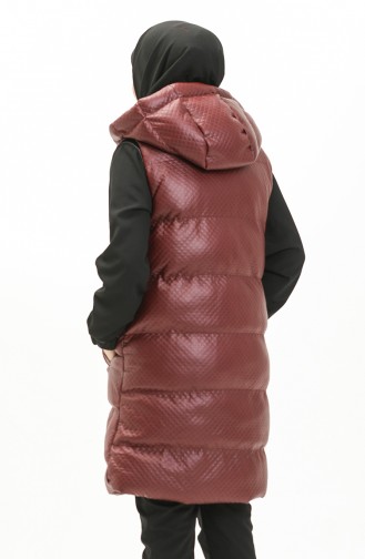 Gilet Matelassé à Capuche 8009-05 Bordeaux Foncé 8009-05