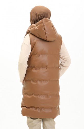 Gilet Matelassé à Capuche 8009A-02 Tabac 8009A-02