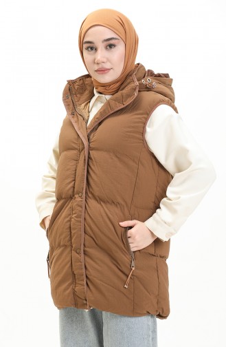 Gilet Matelassé à Capuche 8013-01 Tabac 8013-01