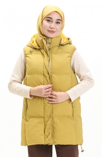 Hooded Puffer Vest 8013-03 Yellow 8013-03
