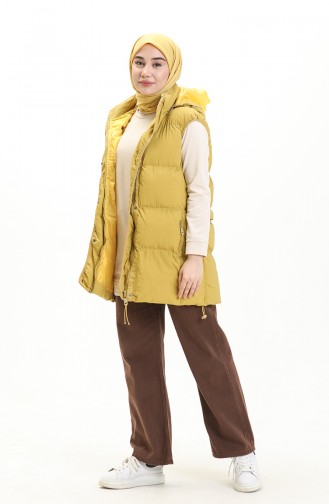 Hooded Puffer Vest 8013-03 Yellow 8013-03