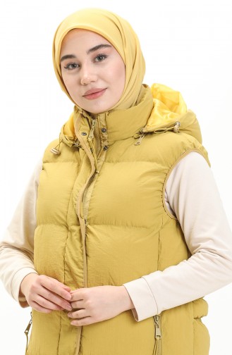 Hooded Puffer Vest 8013-03 Yellow 8013-03