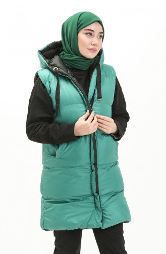 Gilet Matelassé Double Couleurs 9014-04 Noir Vert 9014-04