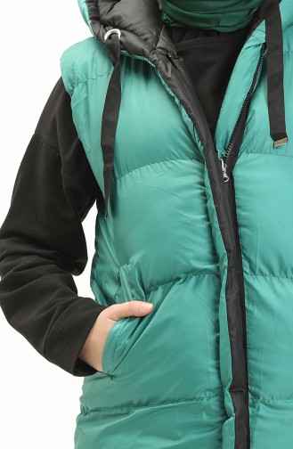 Gilet Matelassé Double Couleurs 9014-04 Noir Vert 9014-04