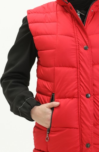 Gilet Matelassé à Glissière 9017-01 Rouge 9017-01