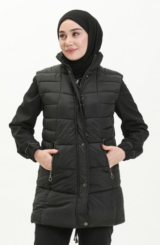 Gilet Matelassé à Fermeture 9017-02 Noir 9017-02