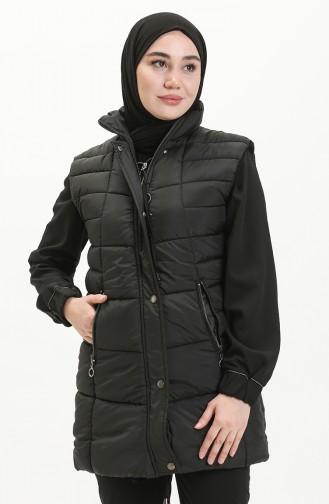 Gilet Matelassé à Fermeture 9017-02 Noir 9017-02